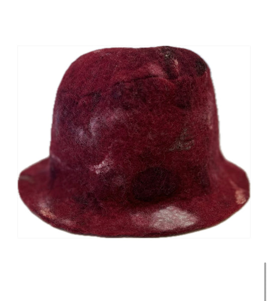 Raspberry red wool hat