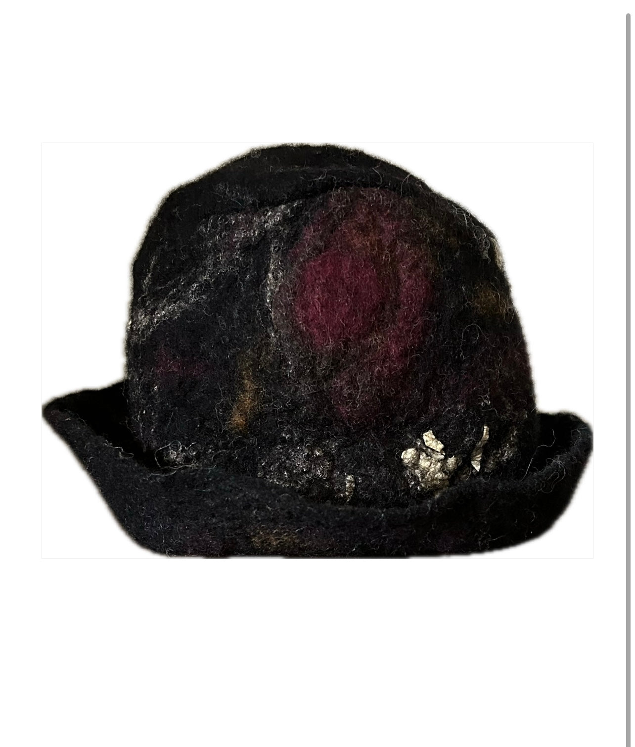 Dark red gothic wool hat