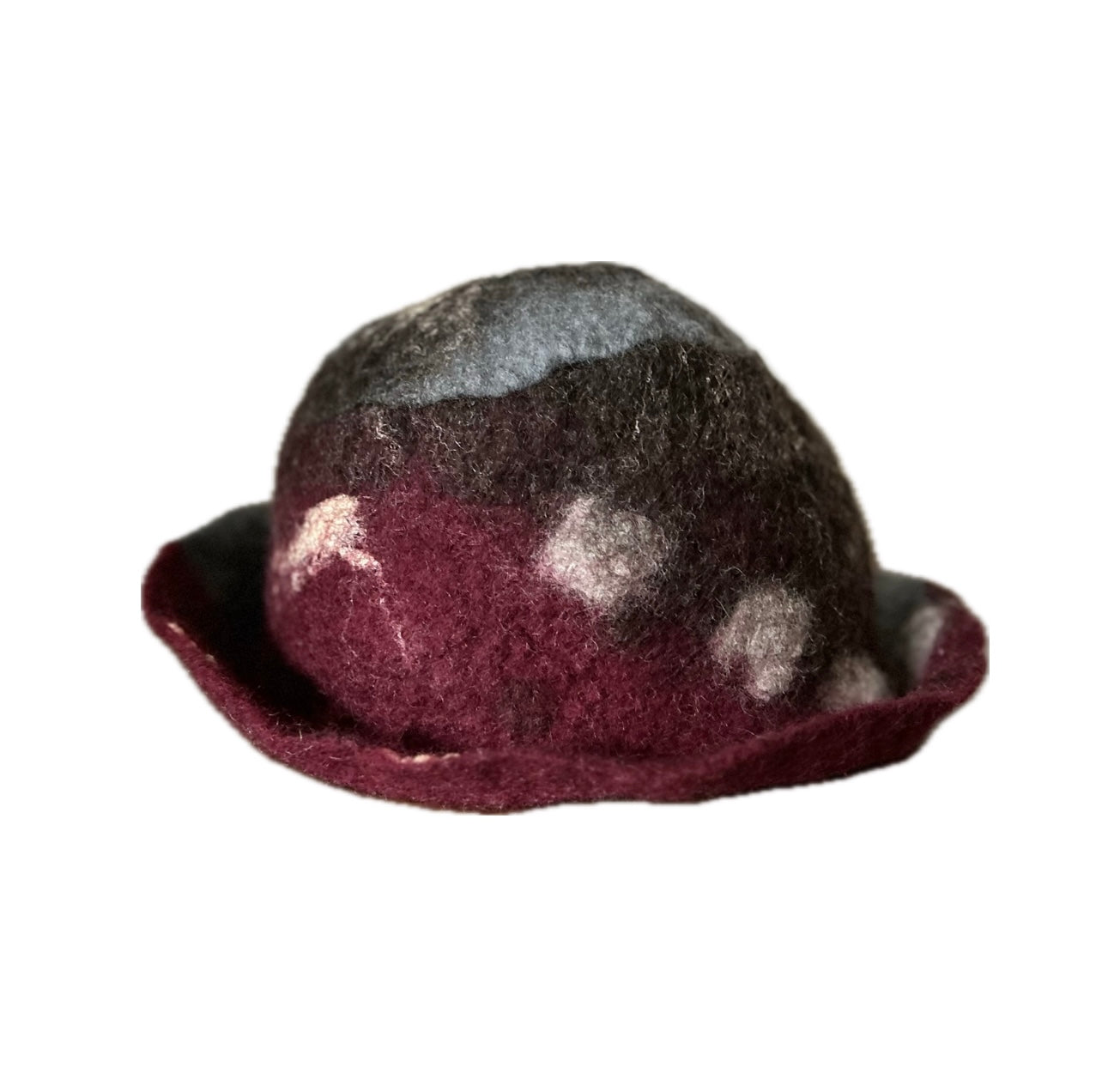 Dark red in abstract composition wool hat